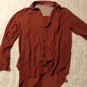 Free people rust shirt xs